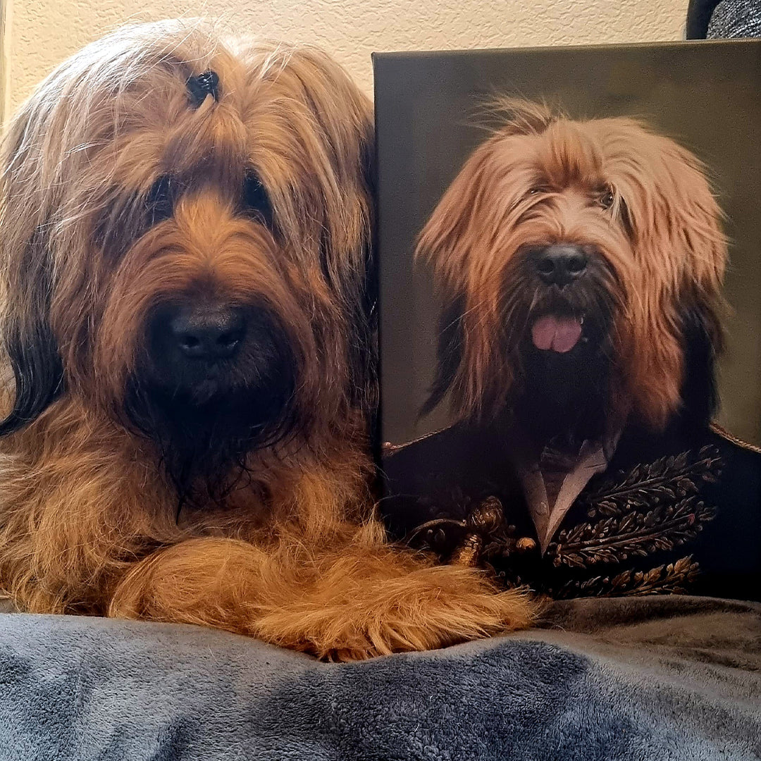 Der General - Personalisiertes Hunde Tier-Portrait auf Leinwand