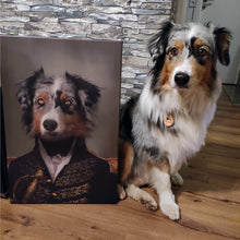 Lade das Bild in den Galerie-Viewer, Der General - Personalisiertes Hunde Tier-Portrait auf Leinwand
