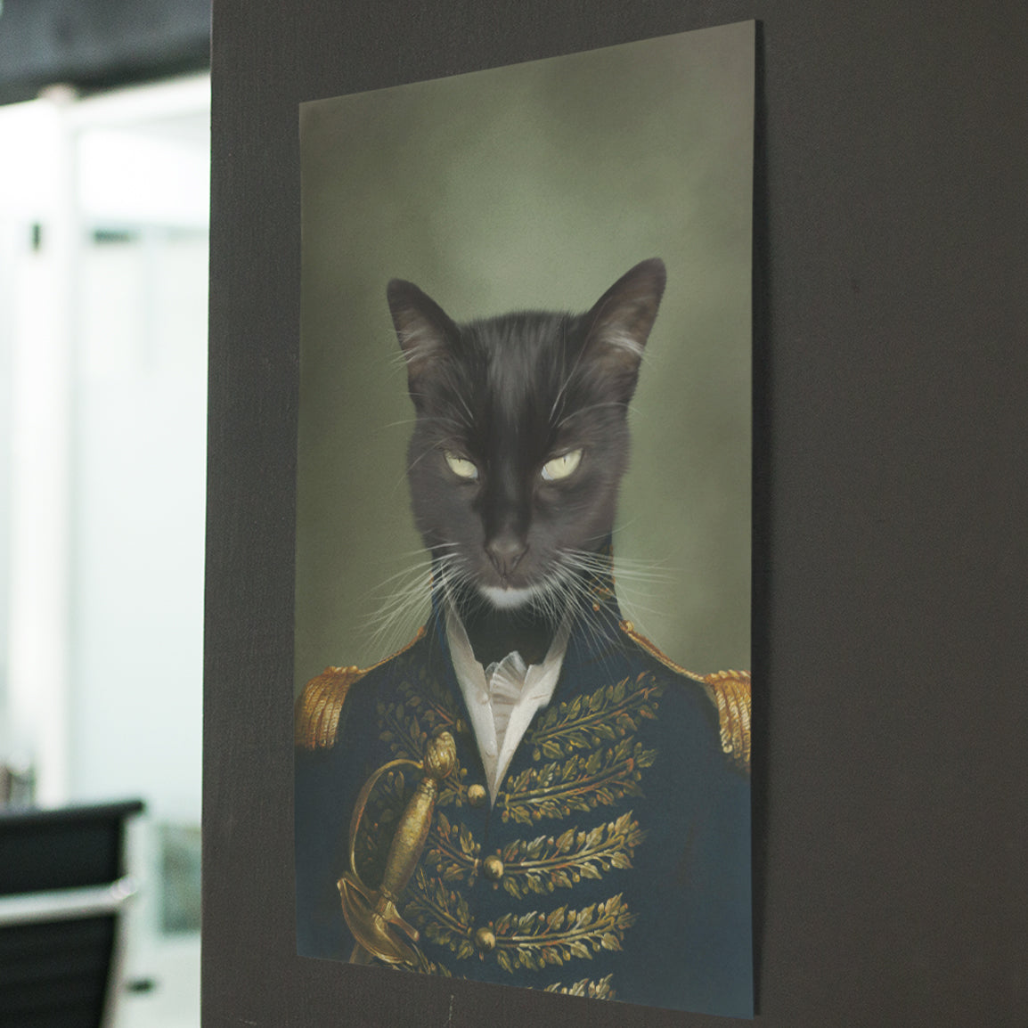 Der General - Personalisiertes Katzen Tier-Portrait als Poster