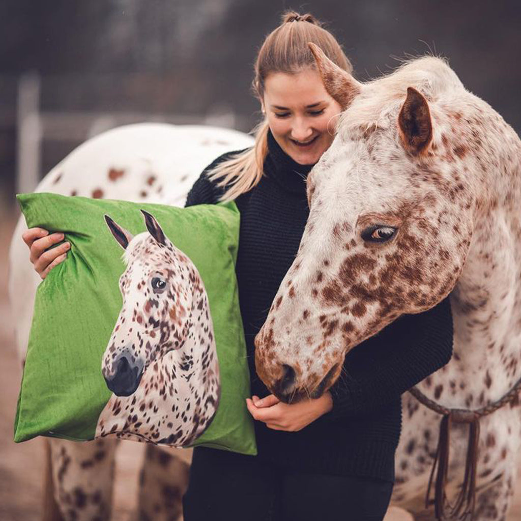 Personalisiertes Premium Pferde Tier-Kissen