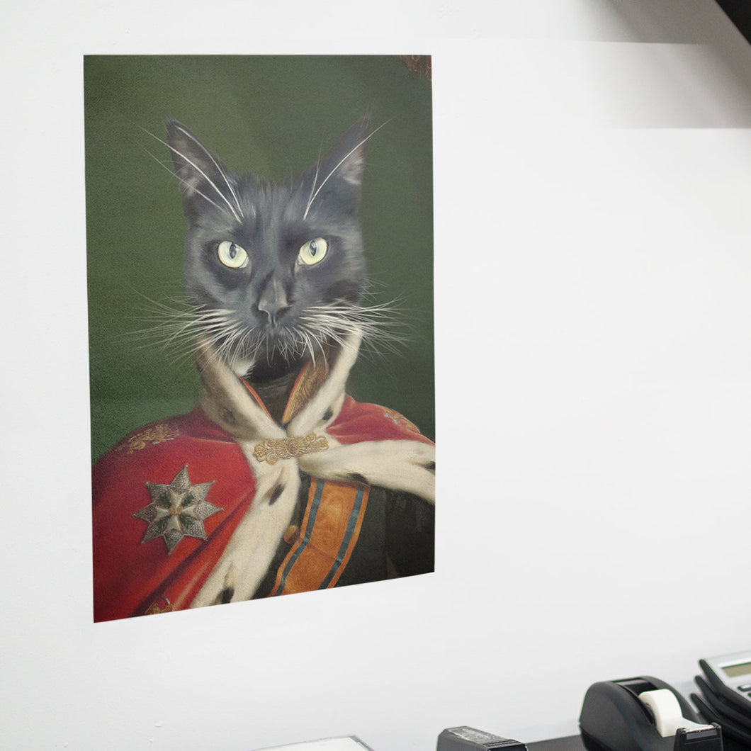 Der König - Personalisiertes Katzen Tier-Portrait als Poster
