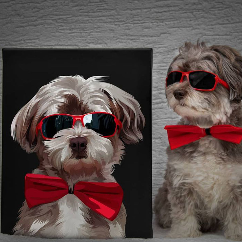 Personalisiertes Katzen Tier-Portrait auf Leinwand