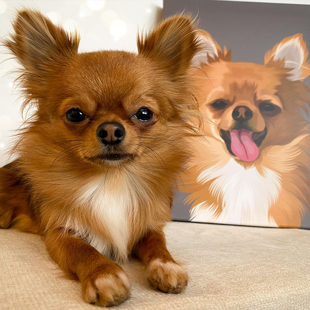 Personalisiertes Hunde Tier-Portrait auf Leinwand
