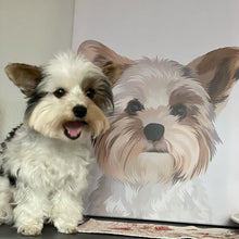 Lade das Bild in den Galerie-Viewer, Personalisiertes Hunde Tier-Portrait auf Leinwand
