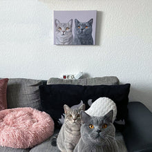 Lade das Bild in den Galerie-Viewer, Personalisiertes Katzen Tier-Portrait auf Leinwand
