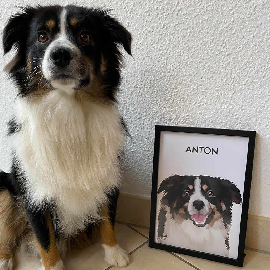 Personalisiertes Hunde Tier-Portrait als Kunstdruck