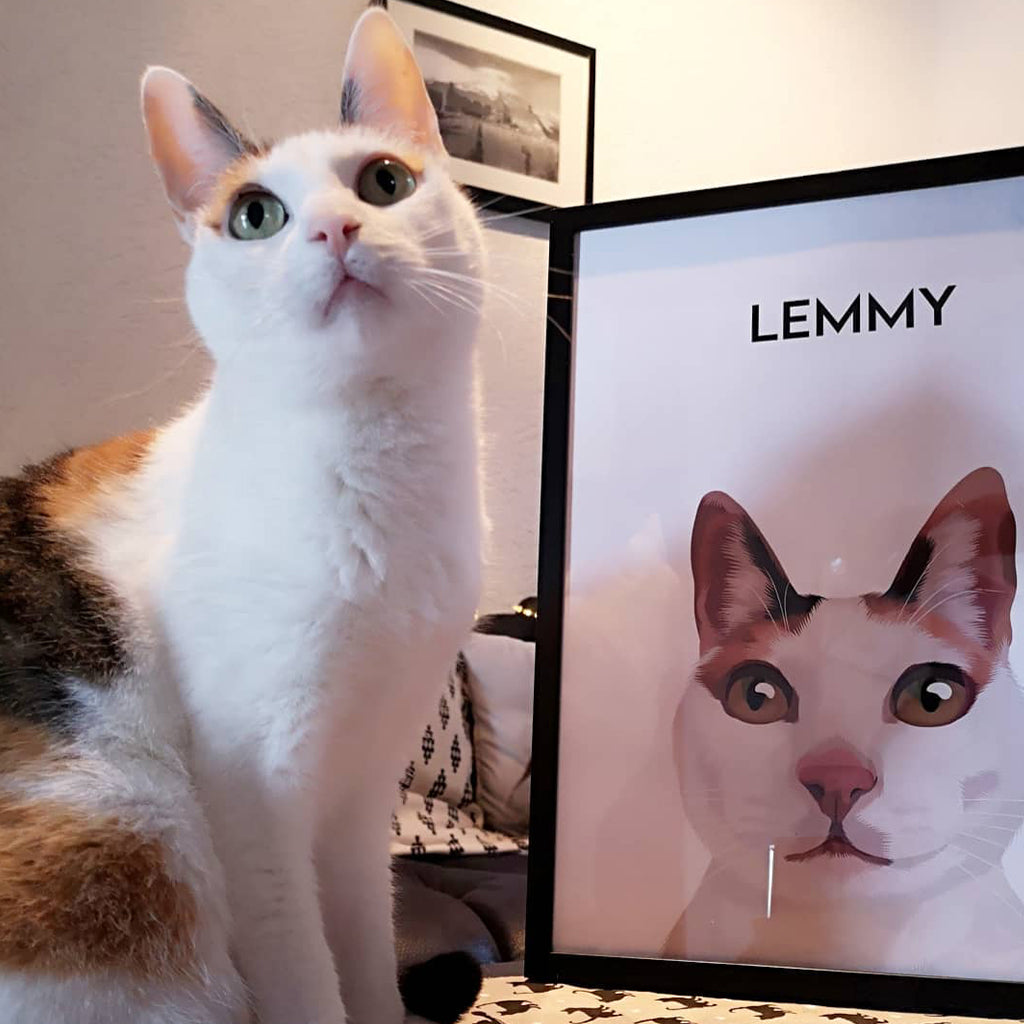 Personalisiertes Katzen Tier-Portrait als Kunstdruck