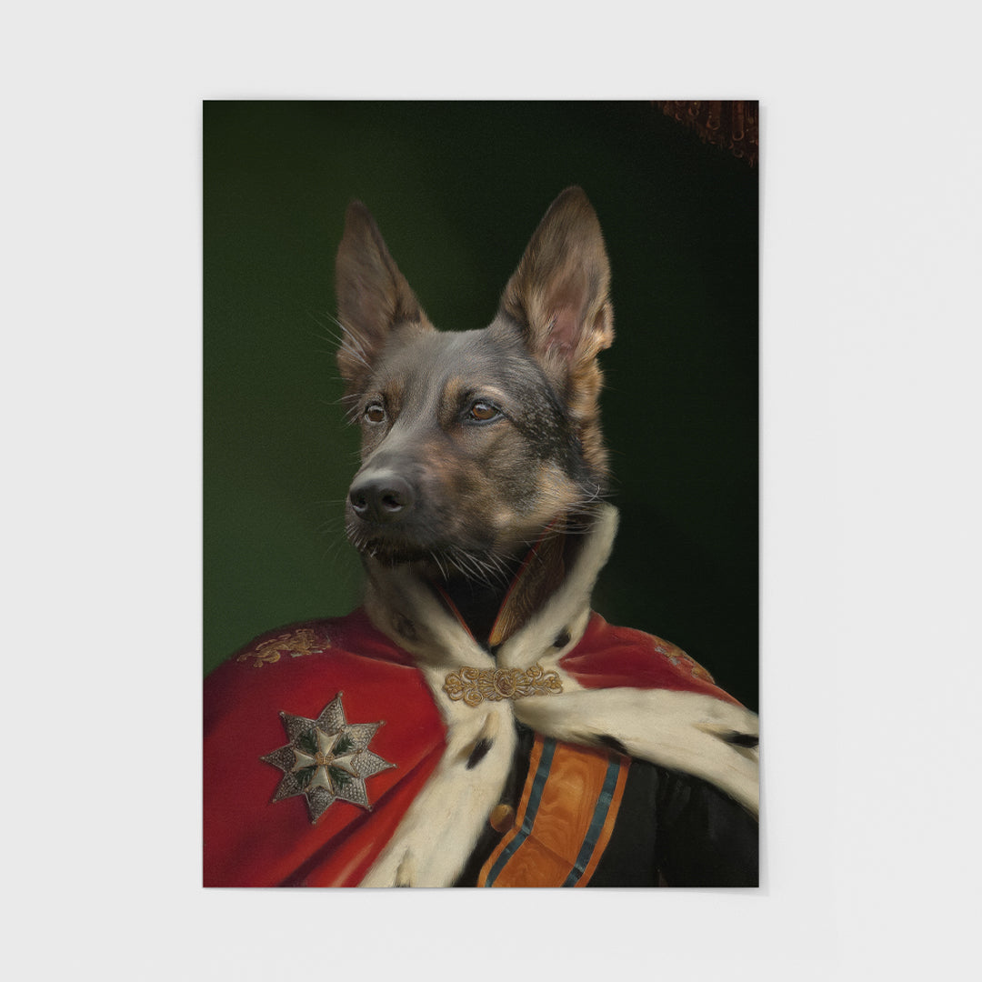 Der König - Personalisiertes Hunde Tier-Portrait als Poster