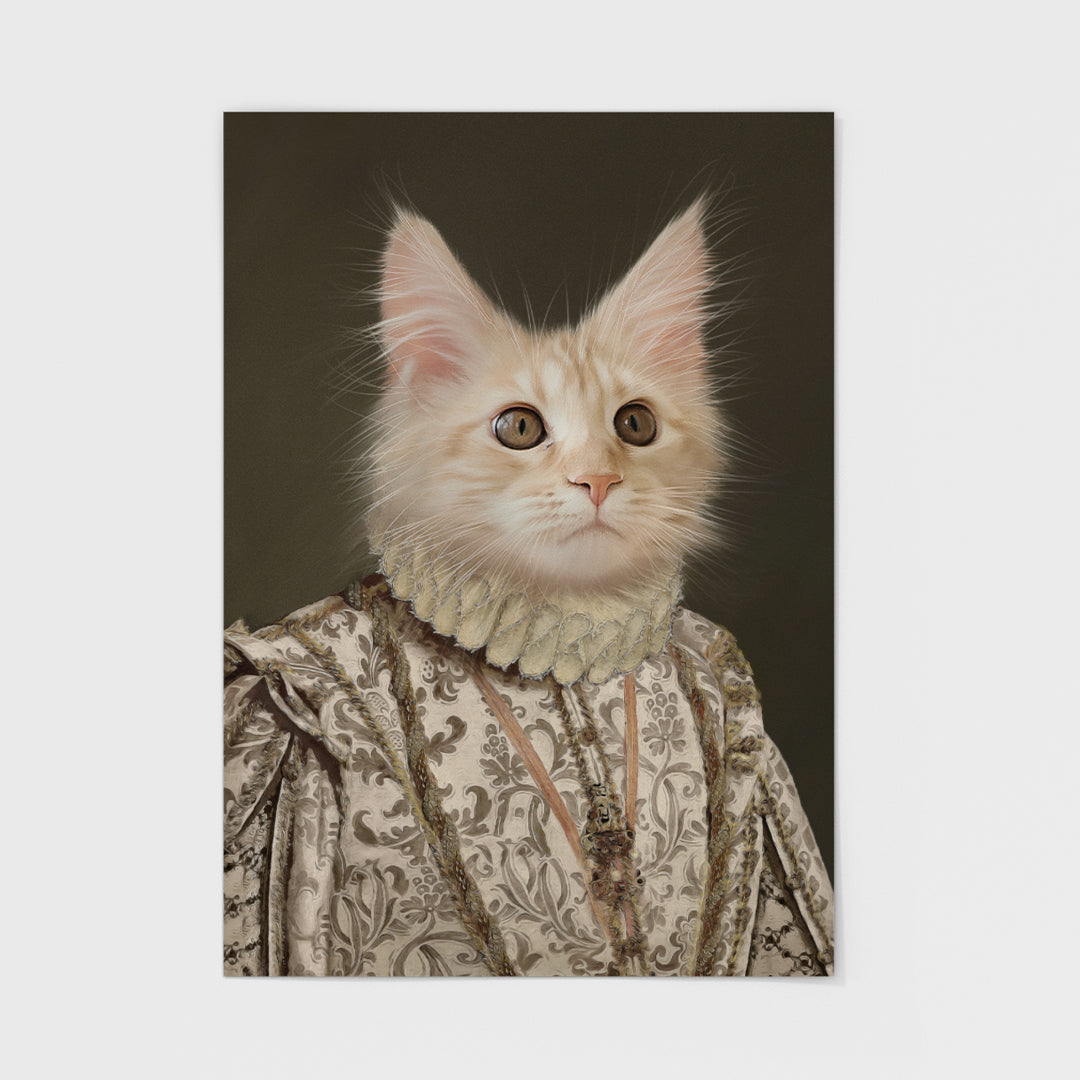 Die Prinzessin - Personalisiertes Katzen Tier-Portrait als Poster