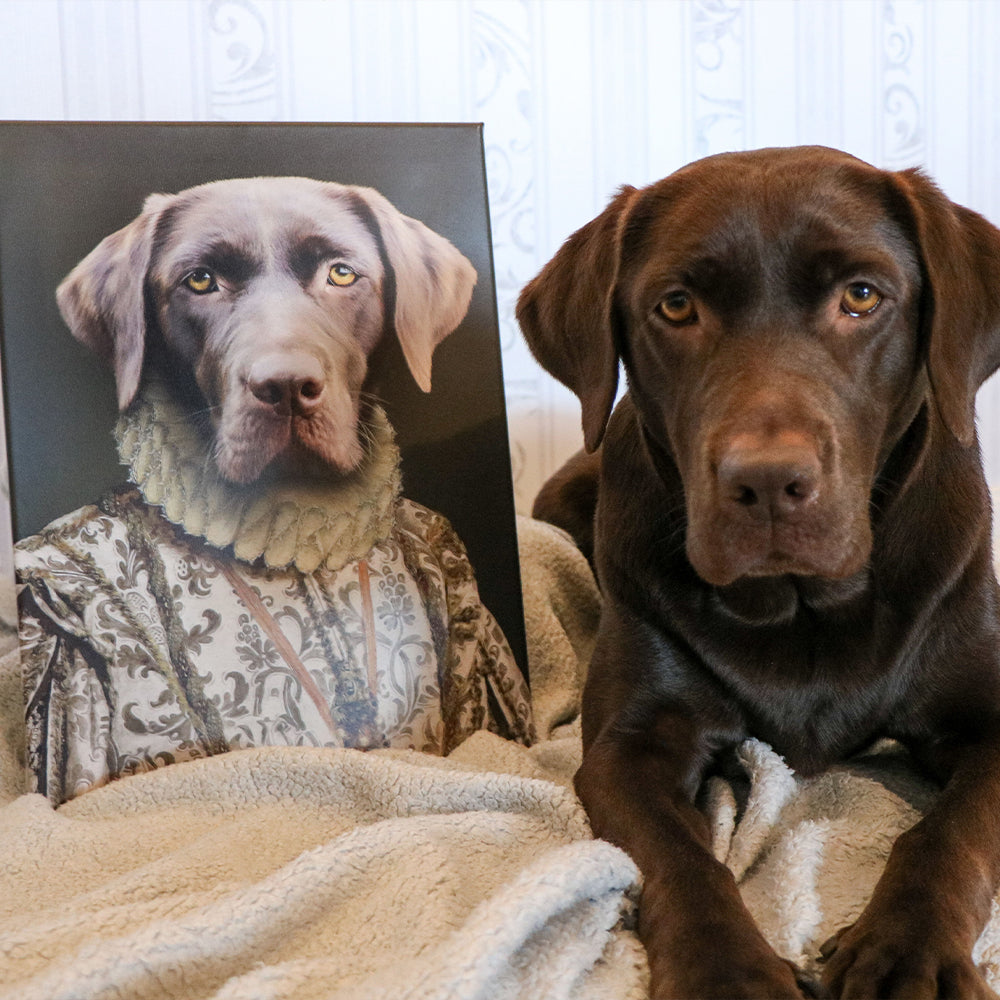 Die Prinzessin - Personalisiertes Hunde Tier-Portrait auf Leinwand