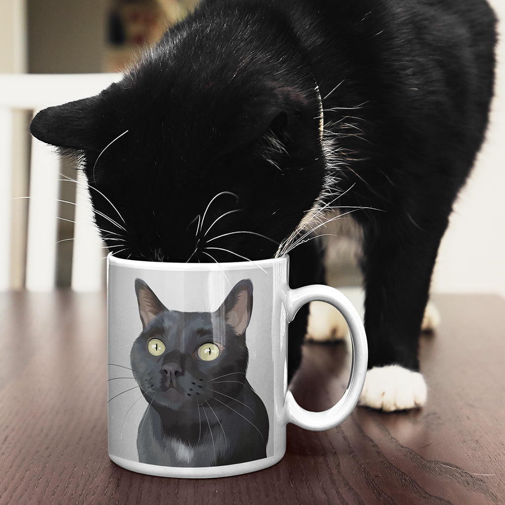 Personalisierte Tasse mit Katzen Tier-Portrait