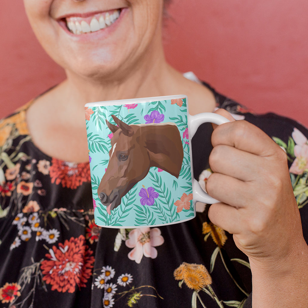 Personalisierte Tasse mit Pferde Tier-Portrait
